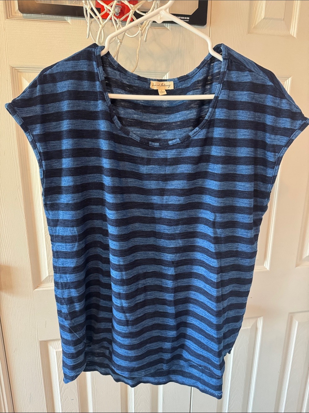 Jane and Delancey Blue and Navy Striped Tank